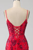 Load image into Gallery viewer, Mermaid Dark Red Sequins Long Formal Dress with Slit