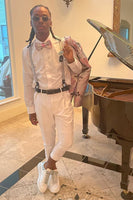 Load image into Gallery viewer, Pink Flower Shawl Lapel Prom Blazer for Men