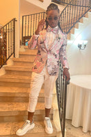 Load image into Gallery viewer, Pink Flower Shawl Lapel Prom Blazer for Men