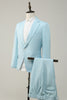 Load image into Gallery viewer, 2 Piece Light Blue Notched Lapel Men&#39;s Prom Suits