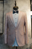 Load image into Gallery viewer, Peak Lapel Black Jacquard Men&#39;s Prom Tuxedos