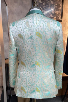 Light Green Shawl Lapel 3 Piece Men's Prom Suits