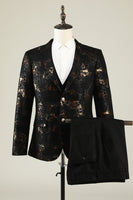 Load image into Gallery viewer, Dark Brown Shawl Lapel Jacquard Men&#39;s Prom Blazer