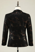 Load image into Gallery viewer, Dark Brown Shawl Lapel Jacquard Men&#39;s Prom Blazer