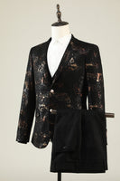 Load image into Gallery viewer, Dark Brown Shawl Lapel Jacquard Men&#39;s Prom Blazer