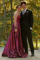 Load image into Gallery viewer, Black Notched Lapel Two Buttons 3 Piece Men&#39;s Formal Suits