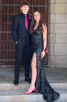 Load image into Gallery viewer, Black Notched Lapel Two Buttons 2-Piece Men&#39;s Formal Wedding Suits