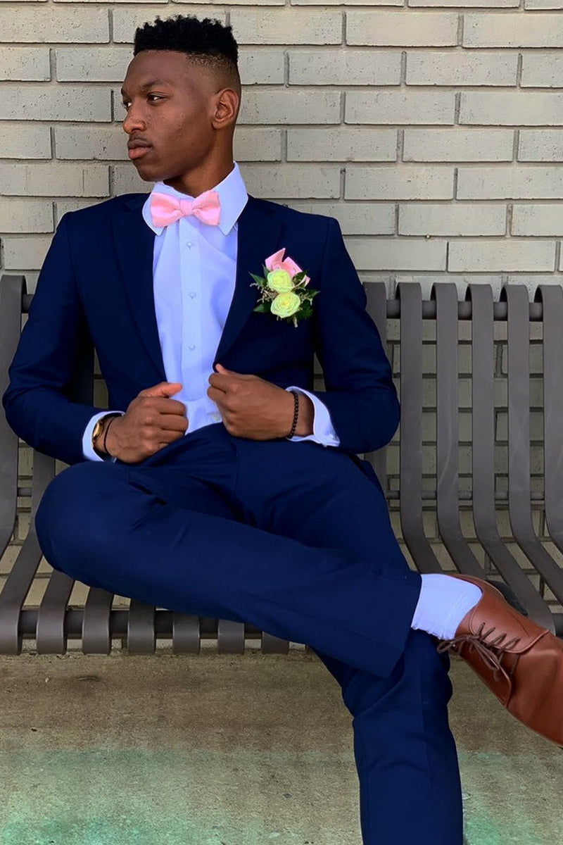 Load image into Gallery viewer, Royal Blue Notched Lapel Two Buttons 2-Piece Men&#39;s Formal Wedding Suits