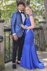 Load image into Gallery viewer, Blue Jacquard Shawl Lapel 2-Piece Men&#39;s Prom Suits