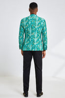 Load image into Gallery viewer, Green Jacquard 3 Piece Peak Lapel Men&#39;s Formal Party Suits