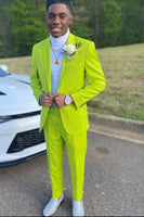 Load image into Gallery viewer, Lemon Yellow Notched Lapel 2 Piece Men&#39;s Prom Suits