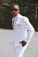 Load image into Gallery viewer, White Peak Lapel 2 Piece Formal Wedding Suits