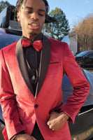 Load image into Gallery viewer, Red Shawl Lapel Formal Party Blazer
