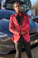 Load image into Gallery viewer, Red Shawl Lapel Formal Party Blazer