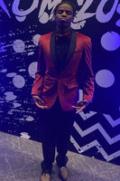Load image into Gallery viewer, Red Shawl Lapel Formal Party Blazer