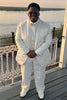 Load image into Gallery viewer, White Jacquard Shawl Lapel 3 Piece Formal Suits