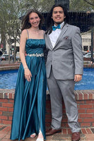 Load image into Gallery viewer, Grey Notched Lapel Two Button 2-Piece Men&#39;s Formal Suits