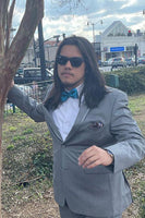 Load image into Gallery viewer, Grey Notched Lapel Two Button 2-Piece Men&#39;s Formal Suits