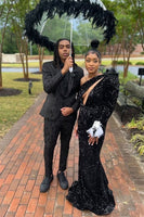 Load image into Gallery viewer, White Shawl Lapel Jacquard 2 Piece Men&#39;s Formal Party Suits