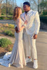 Load image into Gallery viewer, White Shawl Lapel Jacquard 2 Piece Men&#39;s Formal Party Suits