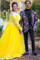 Load image into Gallery viewer, Purple Shawl Lapel Print Men&#39;s Prom Blazer