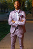 Load image into Gallery viewer, Grey Purple Shawl Lapel 2-Piece Men&#39;s Prom Suits