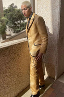 Load image into Gallery viewer, Khaki Peak Lapel Flower 3 Piece Formal Party Suits