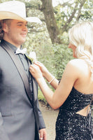 Load image into Gallery viewer, Shawl Lapel One Button Black Men&#39;s Prom Suits