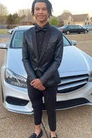 Load image into Gallery viewer, Shawl Lapel One Button Black Sequins Men&#39;s Prom Suits