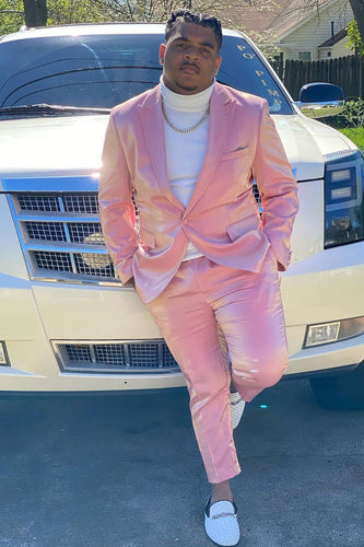 Peak Lapel One Button Light Pink Men's Prom Suits