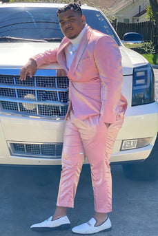 Peak Lapel One Button Light Pink Men's Prom Suits