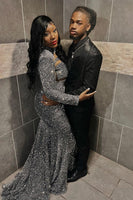 Load image into Gallery viewer, Black 2 Piece Jacquard Shawl Lapel Men&#39;s Formal Suits