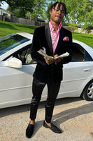 Load image into Gallery viewer, Black Velvet Shawl Lapel Men&#39;s Formal Blazer