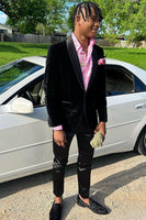 Load image into Gallery viewer, Black Velvet Shawl Lapel Men&#39;s Formal Blazer
