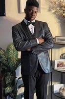 Load image into Gallery viewer, Sparkly Black 3 Piece Shawl Lapel Men&#39;s Formal Suits