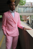 Load image into Gallery viewer, Pink Peak Lapel Double Breasted 2 Piece Formal Suits For Men