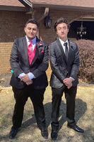 Load image into Gallery viewer, Black Shawl Lapel Jacqaurd One Button Formal Party Jacket For Men