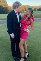 Load image into Gallery viewer, Black 2 Piece Shawl Lapel Slim Fit Men Formal Party Suits