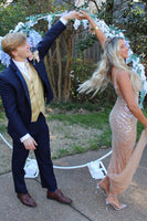 Load image into Gallery viewer, Dark Blue 2 Piece Notched Lapel Slim Fit Formal Party Suits For Men