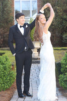 Load image into Gallery viewer, 3 Piece Black Shawl Lapel Men&#39;s Wedding Formal Suits