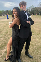 Load image into Gallery viewer, Black Notched Lapel Slim Fit 2 Piece Formal Party Tuxedo For Men