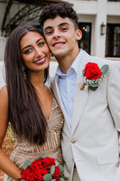 Load image into Gallery viewer, Ivory Peak Lapel 2 Piece Pinstriped Slim Fit Men Wedding Formal Tuxedo