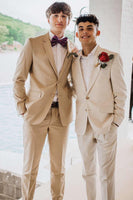 Load image into Gallery viewer, Khaki Notched Lapel Men&#39;s Formal Wedding Suits