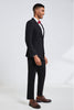 Load image into Gallery viewer, Black Notched Lapel Fitted Men&#39;s Formal Party Suits