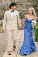 Load image into Gallery viewer, Ivory Notched Lapel 3 Piece Prom Wedding Suits