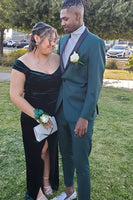 Load image into Gallery viewer, Shawl Lapel One Button Dark Green Men&#39;s Party Suits