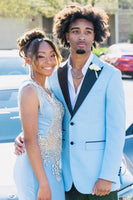 Load image into Gallery viewer, Peak Lapel Two Buttons Light Blue Men&#39;s Prom Blazer