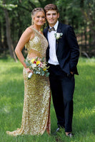 Load image into Gallery viewer, Silm Fit Notched Lapel One Button Black Men&#39;s Prom Suits