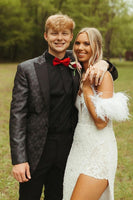 Load image into Gallery viewer, Peak Lapel One Button Black Men&#39;s Party Blazer