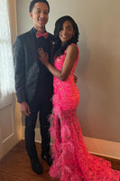 Load image into Gallery viewer, Black Jacquard Peak Lapel One Button Prom Jacket